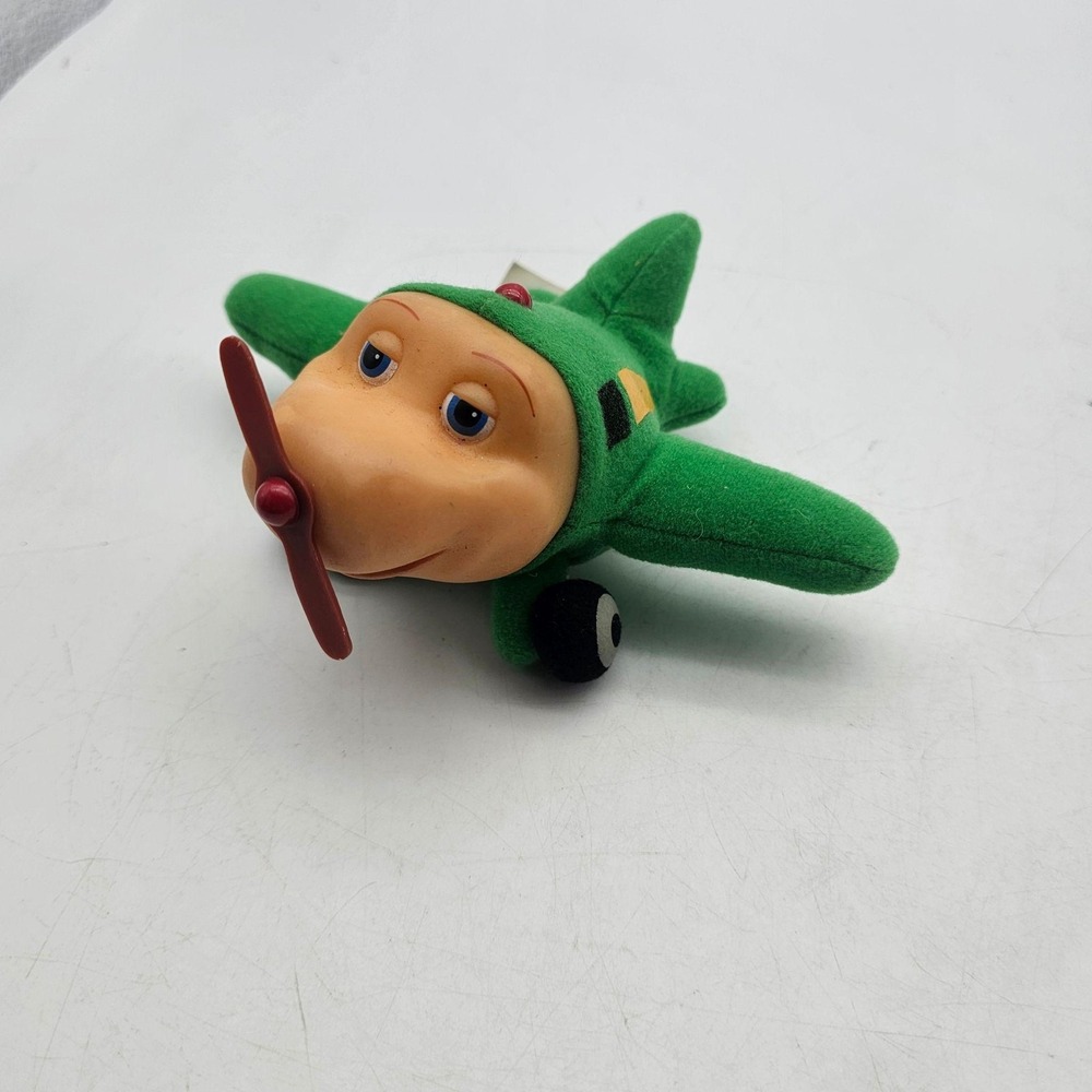 Vintage Kidpower Jay Jay The Jet Plane Airplane Plush Stuffed Toy Small Green